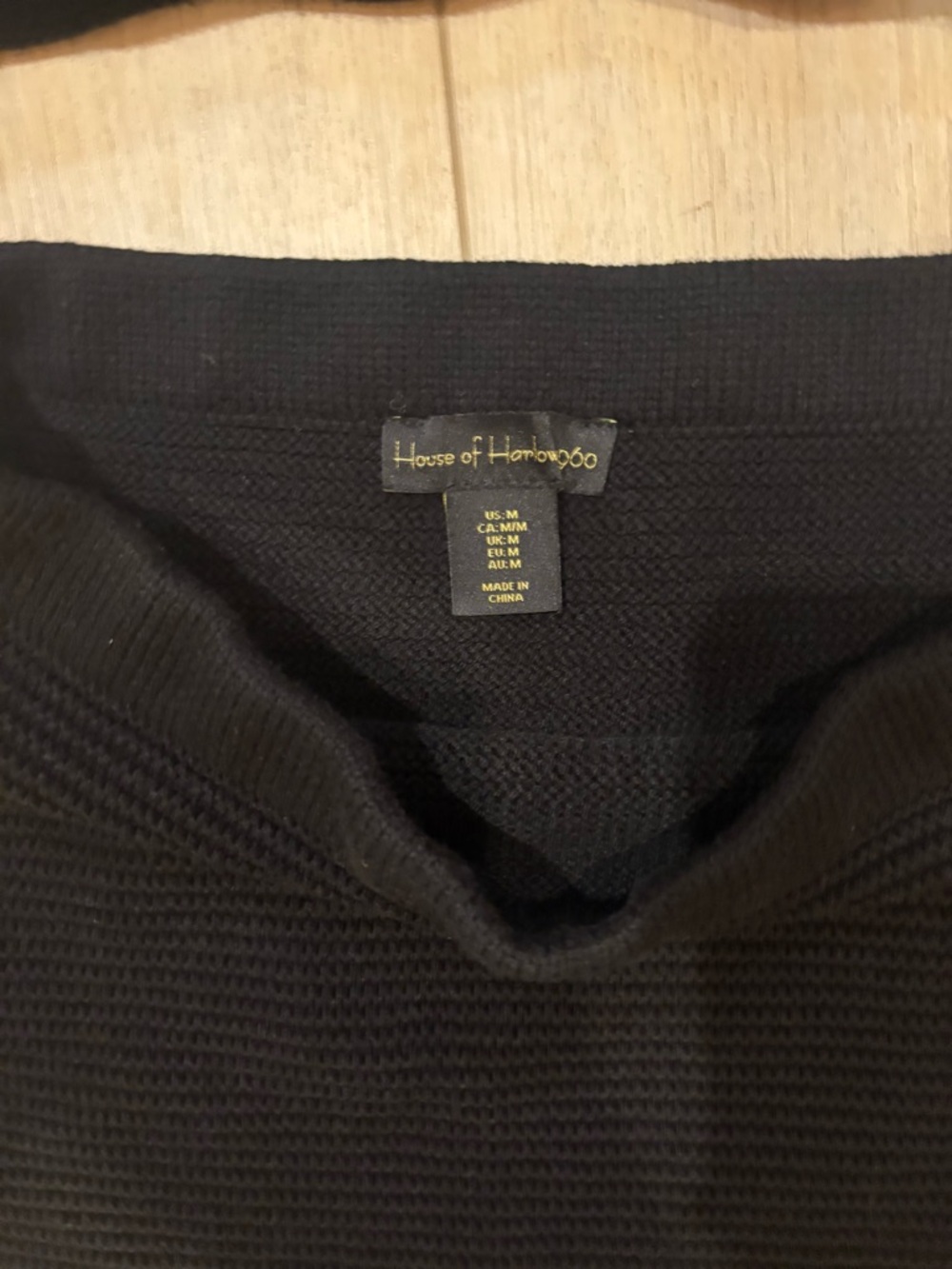 House of Harlow 1960 Black Knit Midi Skirt with Ribbed Texture - Picture 6 of 7